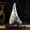 12-Hole Alto C Ocarina with Blue Floral Design