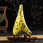 12-Hole Alto C Ocarina with Blue Floral Design