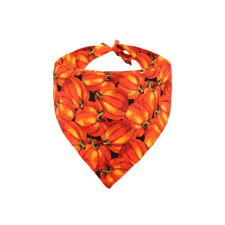 Halloween Dog Bandana - Pumpkin Double-Sided Scarf