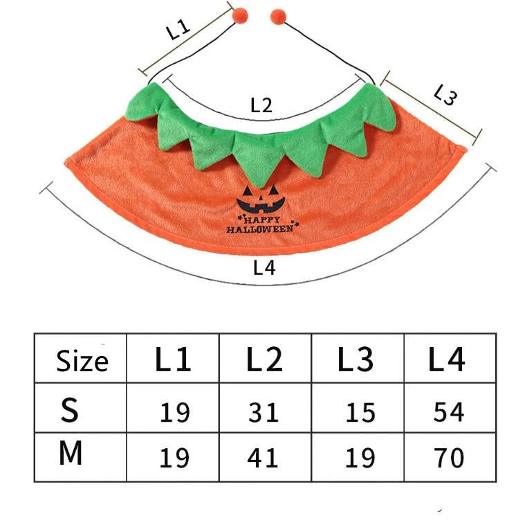 Halloween Pumpkin Double-Sided Cape for Dogs