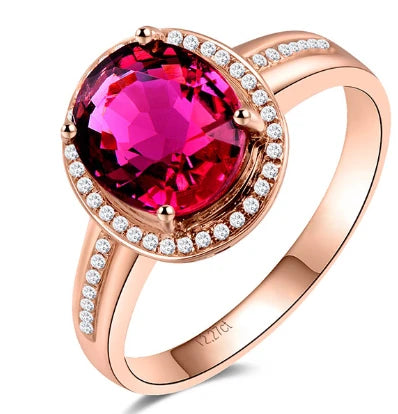 Red Crystal Ruby Gemstone Diamond Rings
