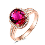 Red Crystal Ruby Gemstone Diamond Rings