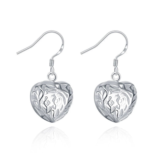 3D Heart-Shaped Jewelry Set in Fashion Silver Design