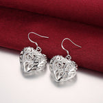 3D Heart-Shaped Jewelry Set in Fashion Silver Design
