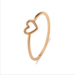 Korean Style Minimalist Heart Ring - 925 Copper Jewelry