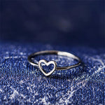 Korean Style Minimalist Heart Ring - 925 Copper Jewelry