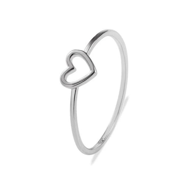 Korean Style Minimalist Heart Ring - 925 Copper Jewelry