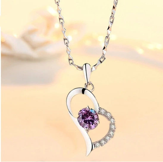 Sweet Heart Pendant Necklace for Women - Silver Jewelry