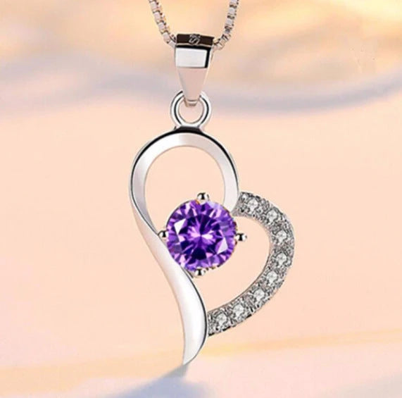 Sweet Heart Pendant Necklace for Women - Silver Jewelry