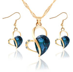 Heart-Shaped Pearl Jewelry Set with Water Drop Earrings