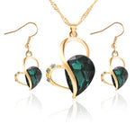 Heart-Shaped Pearl Jewelry Set with Water Drop Earrings