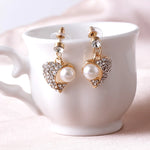 Heart Pearl Jewelry Set with Earrings and Necklace