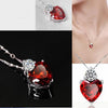 Heart-Shaped Zirconia Earrings and Necklace Set