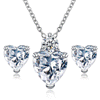 Heart-Shaped Zirconia Earrings and Necklace Set