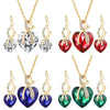 Fashion Heart-Shaped Crystal Earrings and Necklace Set