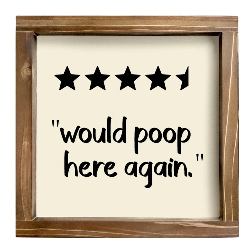 Rustic Wood Funny Bathroom Sign
