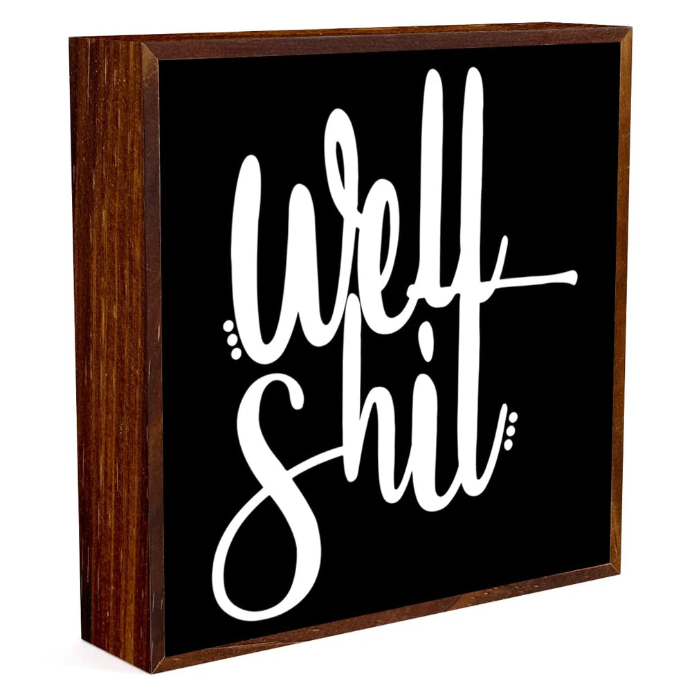 Rustic Wooden Bathroom Box Sign