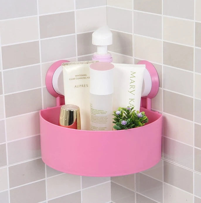 Powerful Suction Corner Bathroom Shelf