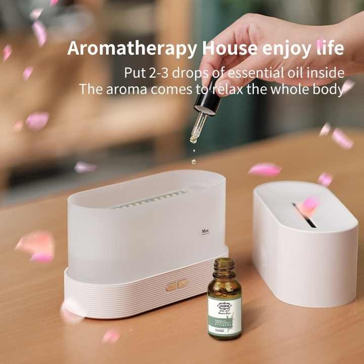 Creative Flame Aromatherapy Machine with Seven-Color Humidifier