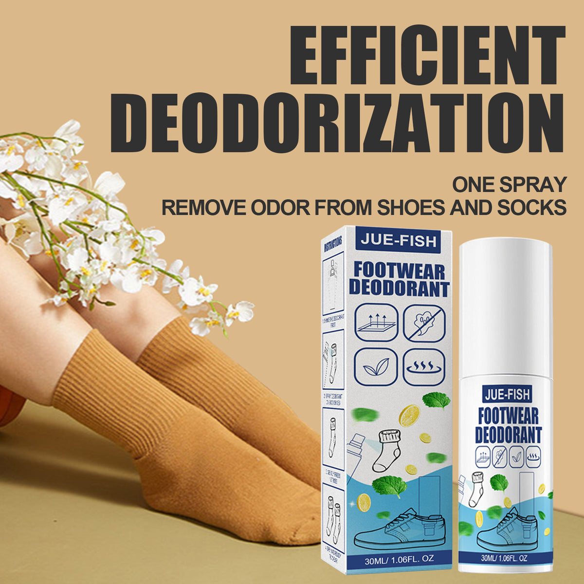 Shoe and Sock Deodorizer Spray for Lasting Freshness